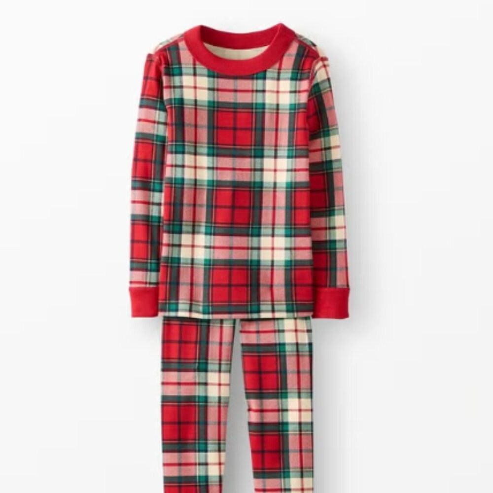 Hanna Andersson HannaJams Long John Pajama Set (Family Holiday Plaid) Size 110 5